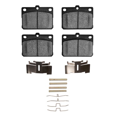 Dynamic Friction Co 5000 Advanced Brake Pads - Semi Metallic and Hardware Kit, Long Pad Wear, Front 1551-0101-01